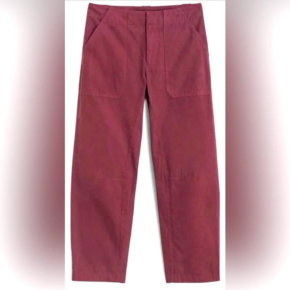 NWT // Rag & Bone // Leyton Workwear Cotton Pant, Sz 10, Color: Burgundy - Picture 4 of 5